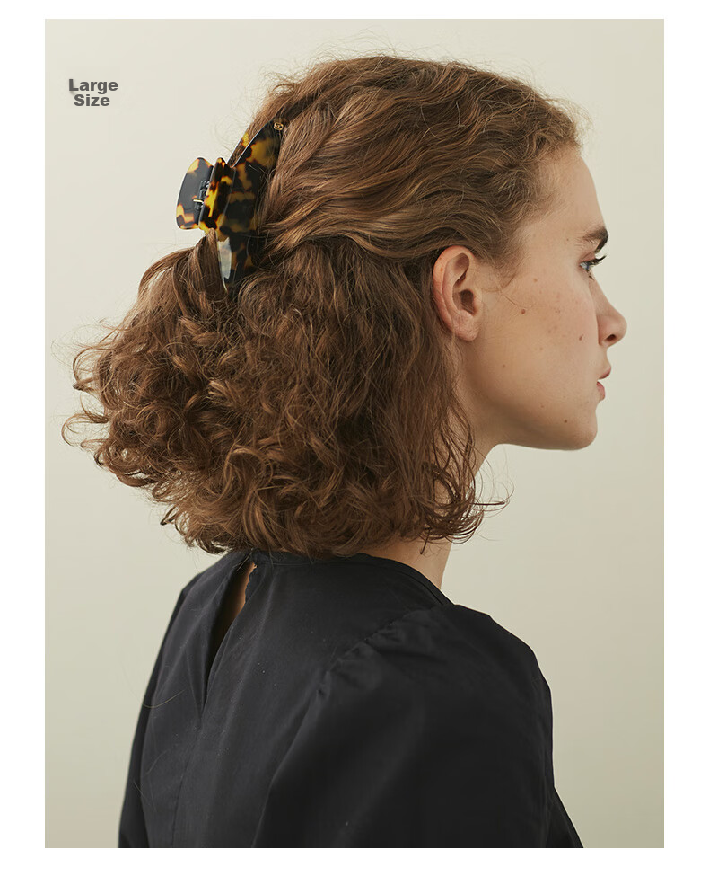 ALEXANDRE DE PARIS Shark Clip Lazy Hair Accessory Mid-Autumn Festival Gift 7706G Amber Large Size 8