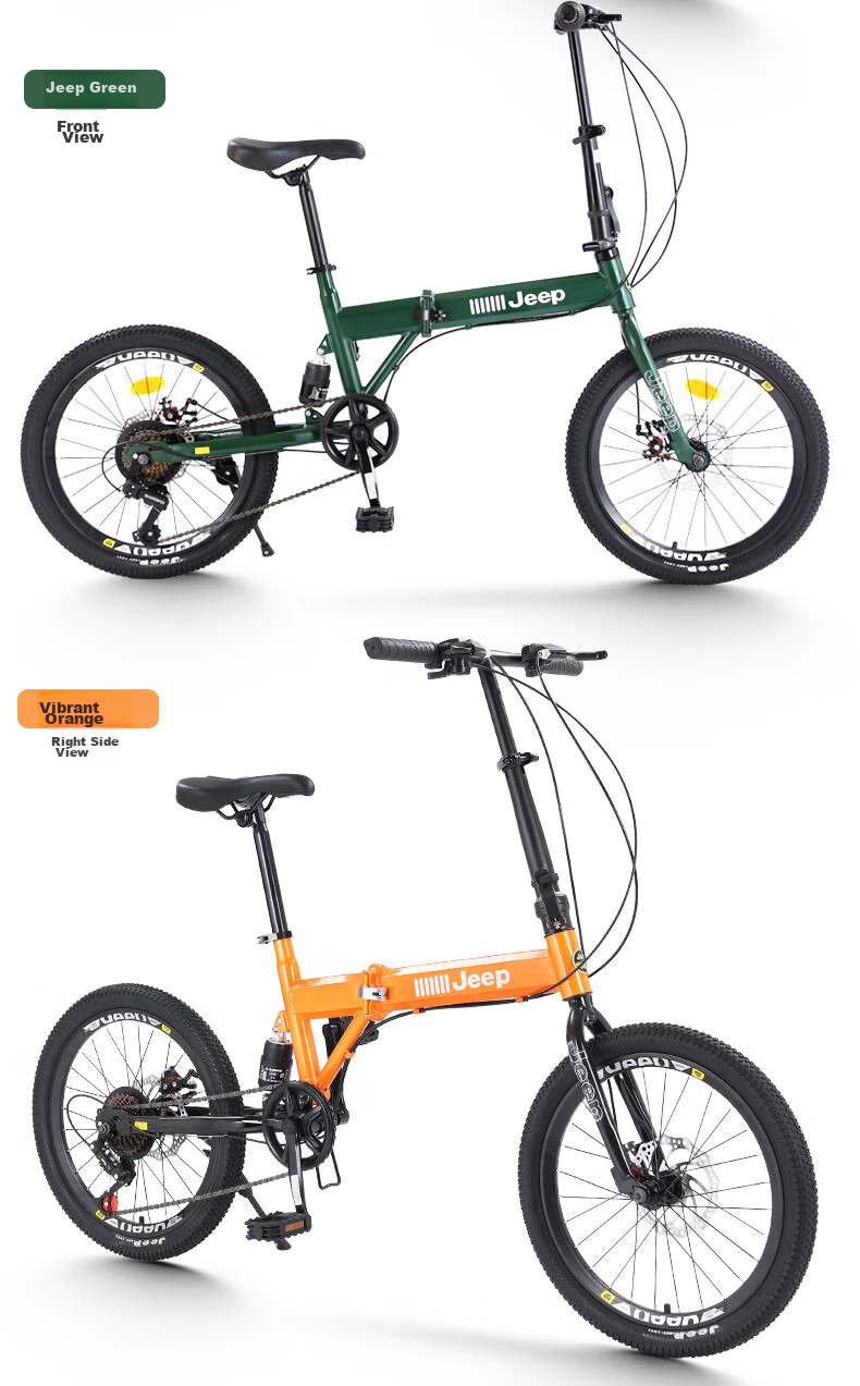 Jeep Mountain Bike, 20-Inch, Rear Suspension, Foldable, Variable Speed, Adult And Student Commuter Bike, for Men And Wome 13