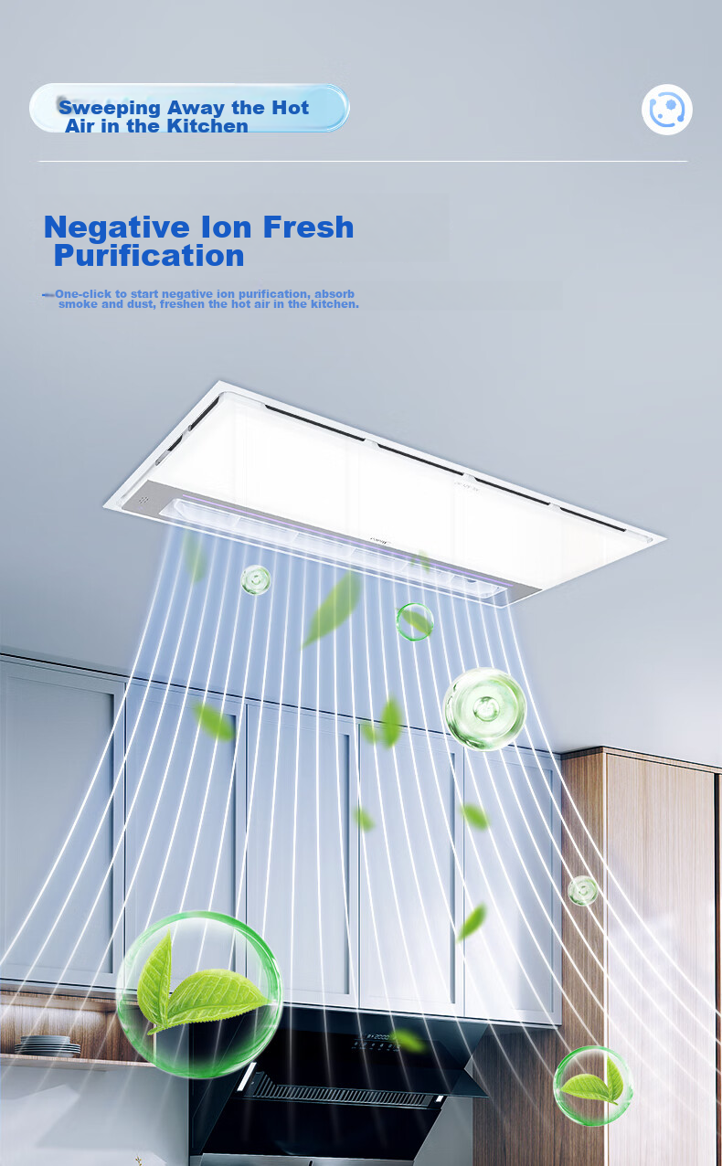 Midea Hair Dryer, Cooling King Series, Lighting Negative Ion Deodorizer, Odor Sensor Exhaust Ventilation Blower B7P Kitche 6