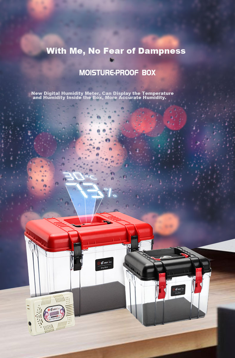 EIRMAI R15S DSLR Camera Dry Box, Moisture-Proof Case, Sealed Lens Electronic Box, Medium Size, Handheld, Built-In Moisture-Absorbing Card, Black 1