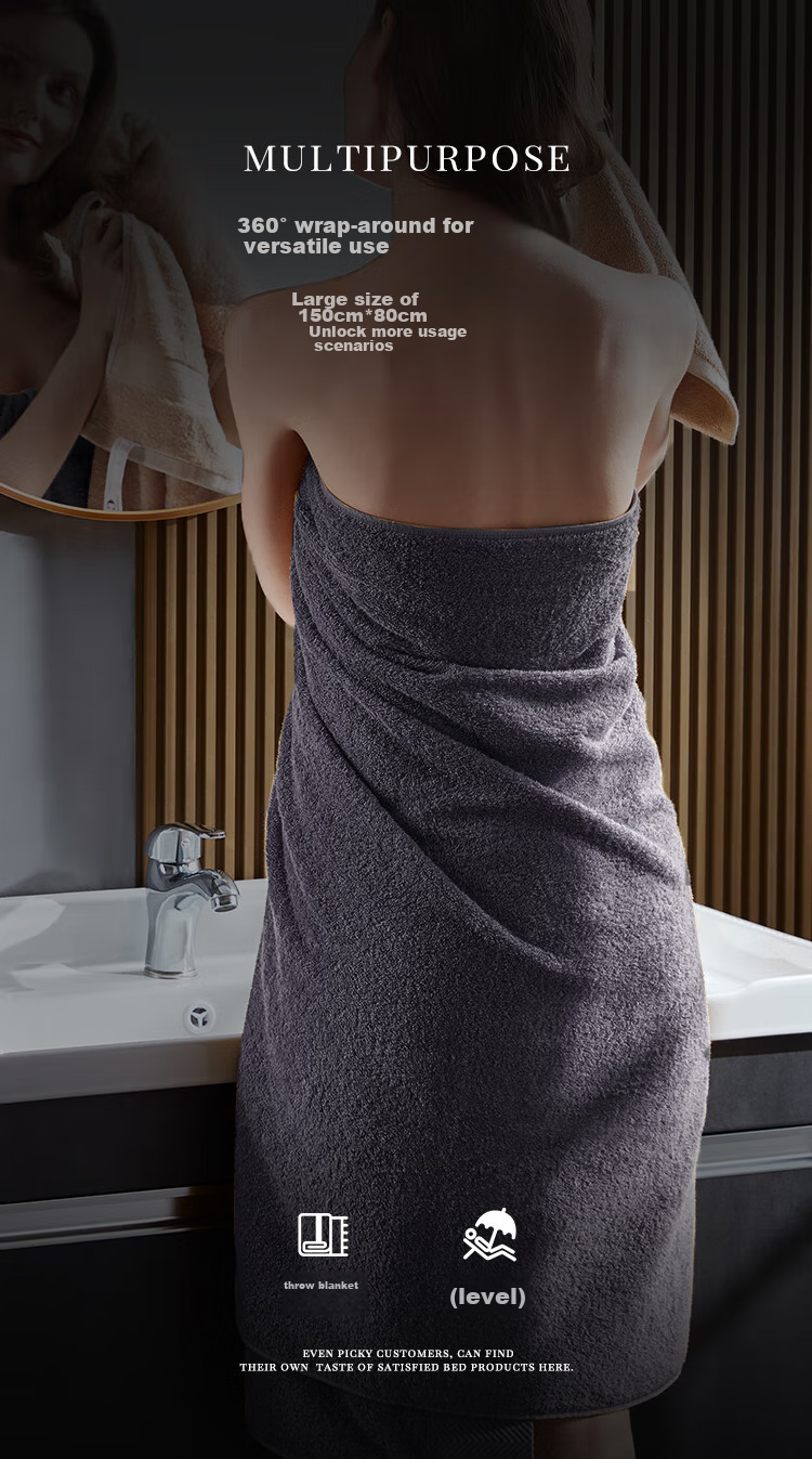 Canasin Five-Star Hotel Pure Cotton Large Bath Towel, Crown Embroidery, Thickened Absorbent Bath Towel for Men And Women, White, 150*80cm 8