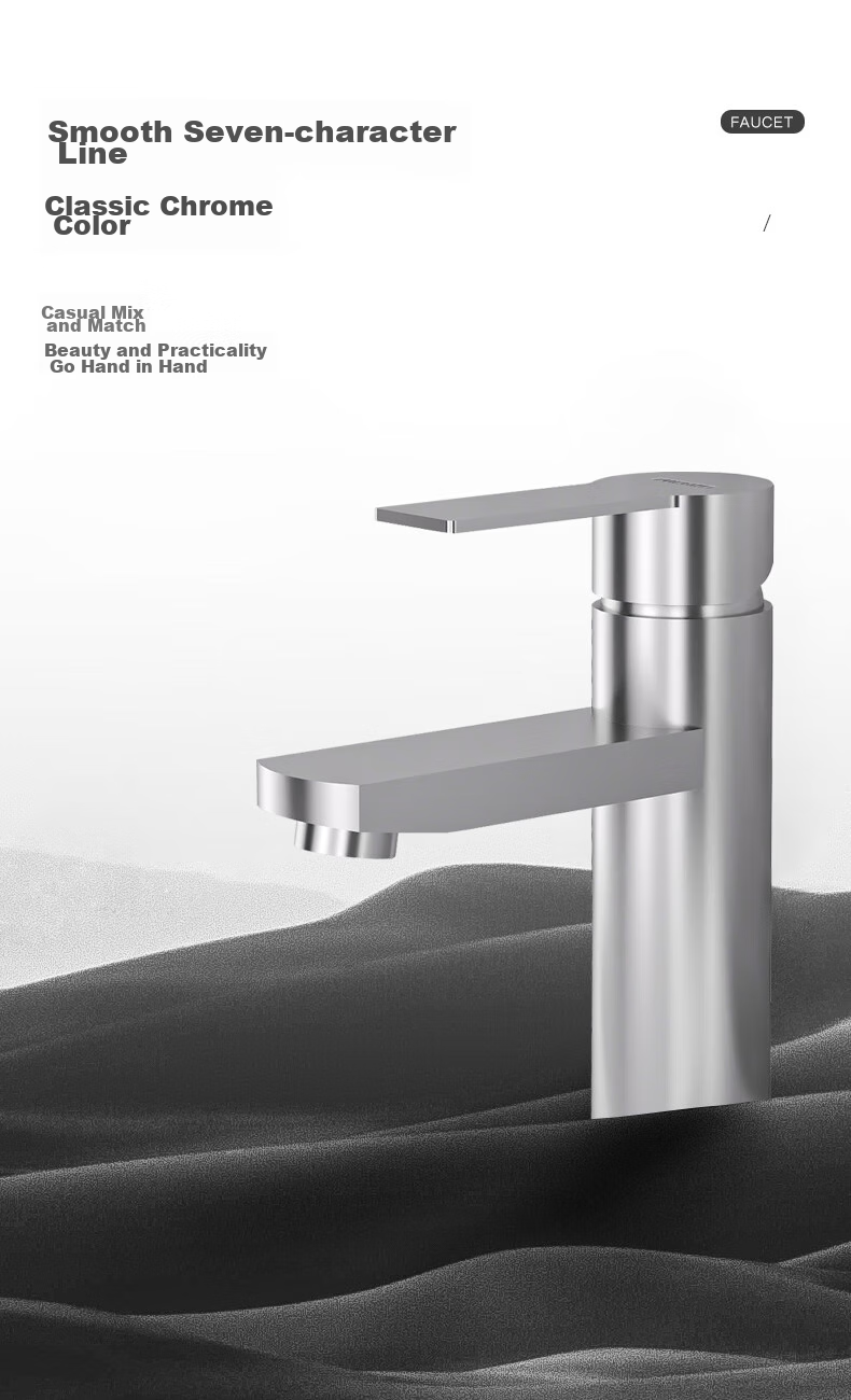 FAENZA Basin Faucet with Hot And Cold Dual Control, Bathroom Sink Tap, Washbasin Tap 103SS 5
