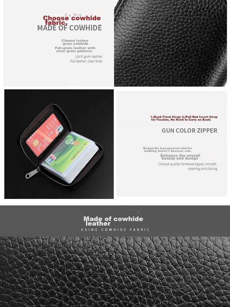 JEVI Card Holder for Men And Women, Exquisite Multi-Slot Large Capacity Ultra-Thin ID Slot Bank Card Case Anti-Magnetic Gift for Father's Day 5