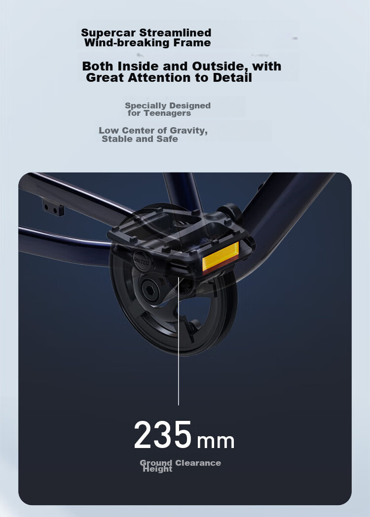 Ninebot Bicycle Aluminum Alloy All-Terrain Blue 20-Inch Suitable for Height 115-145cm 3