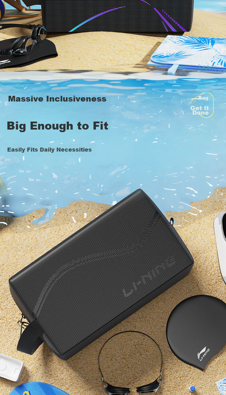 Li-Ning Swim Bag, Dry And Wet Separation, Portable Waterproof Professional Large Capacity Swimming Gear for Men And Women, Handheld Waterproof Swim Bag 7011 2