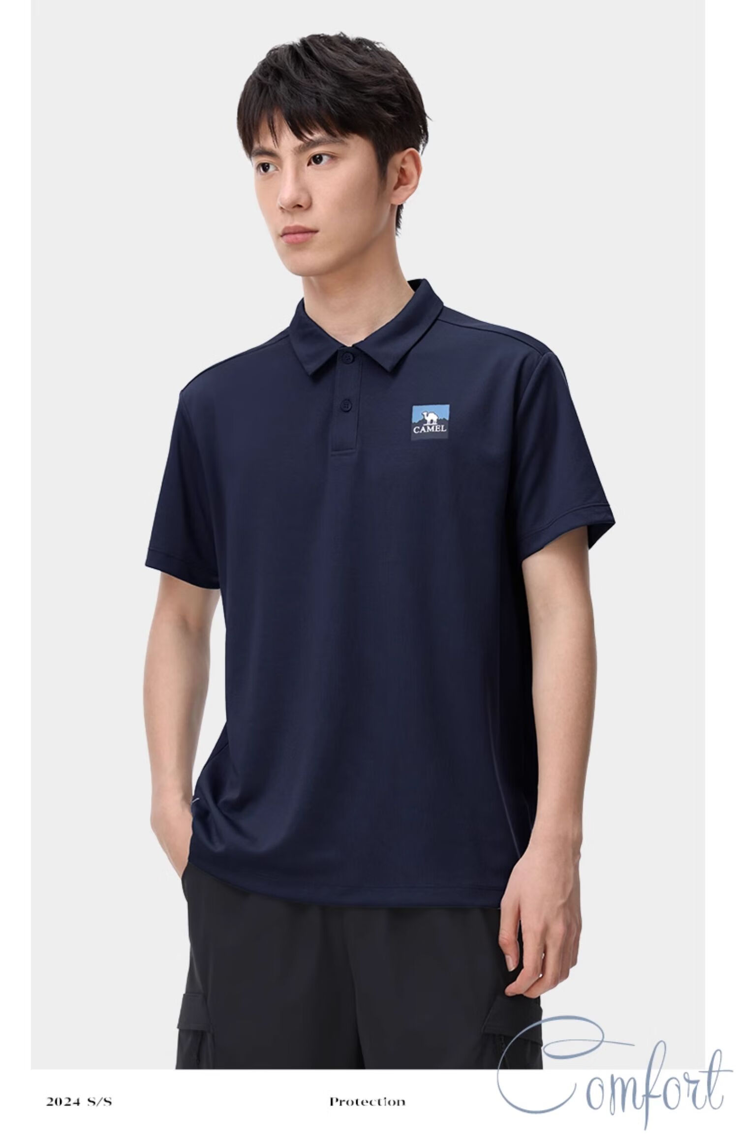 CAMEL Outdoor Quick-Dry Short Sleeve Polo Shirt Spring Summer Breathable Moisture-Wicking Fast-Dry Sports T-Shirt A14BZ01002 20