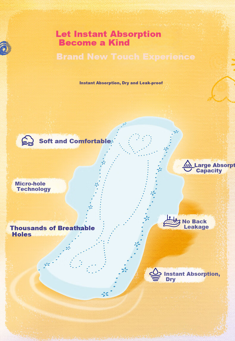 Elis King Comfort Instant Absorbent Sanitary Napkins, 250mm*47 Pieces, Day And Night Combination, Ultra-Thin Instant Absorption Menstrual Pads, Sold by JD 2