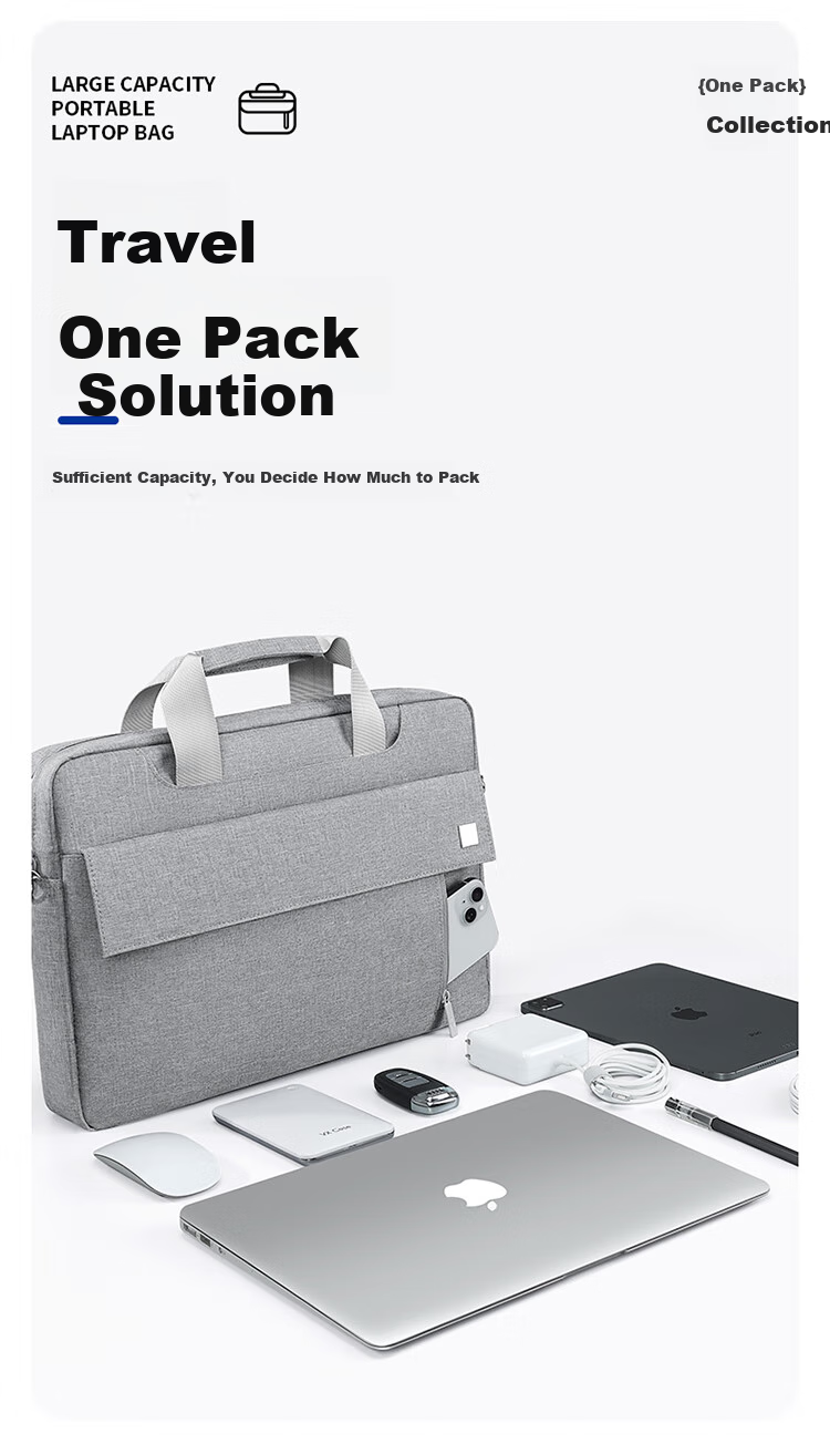 Biyoumei Laptop Bag Compatible with Lenovo, Huawei, Apple, Thickened Large Capacity Notebook Handbag Style 14-Inch Shoulder Bag 5