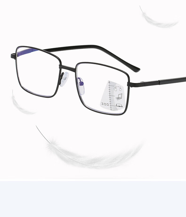 Cuntiandaofu Reading Glasses, Progressive Multifocal Reading Glasses, Anti-Blue Light, Black Frame 100 Degrees [Suitable for Ages Below 50] 10