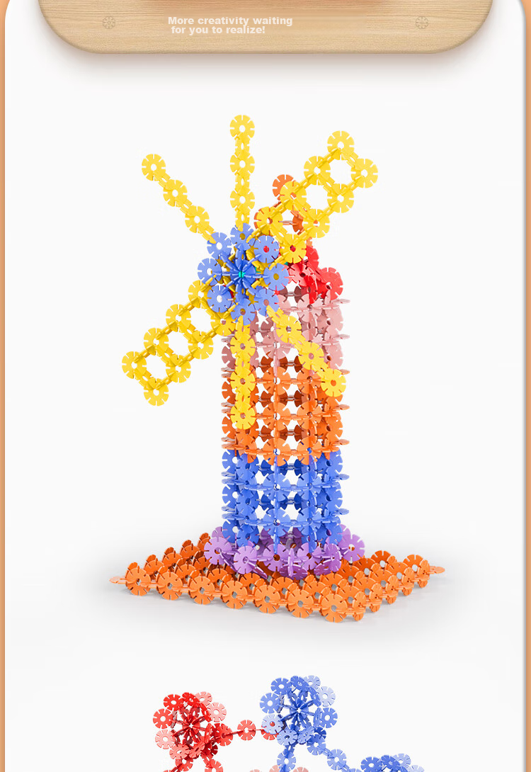 Babibu 1000 Thick Snowflake Pieces, 3D Building Blocks, Children's Toy for Boys And Girls Aged 3-6, Birthday Gift 13