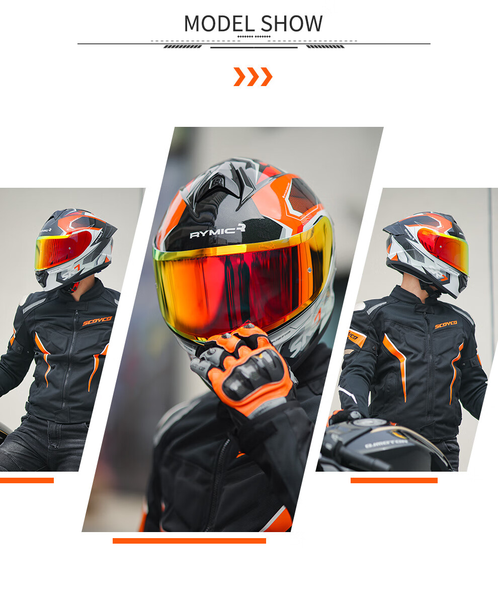 RYMIC Motorcycle Helmet, Full-Face, 3C Certified, Professional Motorbike Riding Helmet, All-Season Use, for Men And Women, R977 Silver Gray, XL Size 8