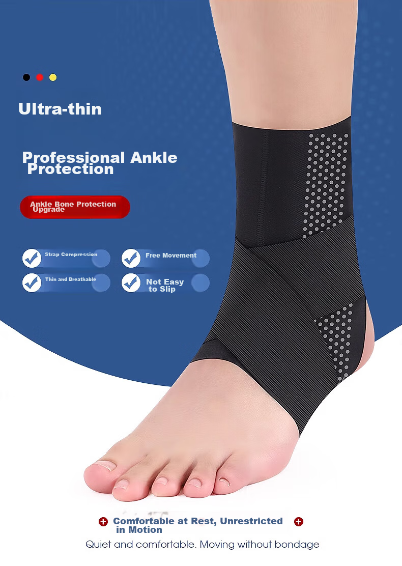 Chidong Ankle Support Bandage for Sports Protection, Basketball Running Sprain Prevention, Breathable Black Pair, Size L 1