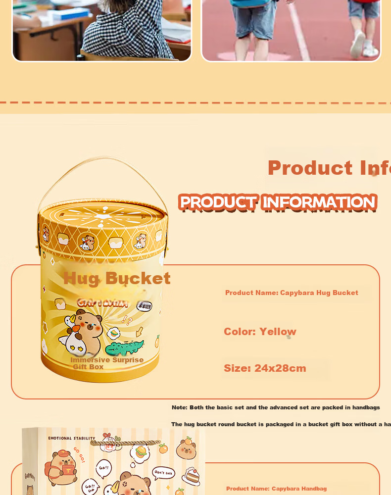 Sannianerban Capybara Hug Bucket Planner Gift Set, Cute Girls' Complete Planner Toy Set, Children's Gift, Birthday Present, Christmas Gift, Round Bucket Packaging with 240 Pieces 1