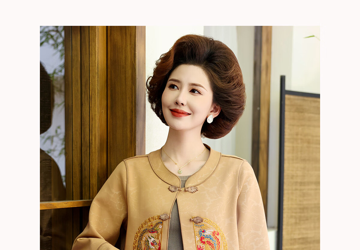 Yuzhaolin Mom's New Year Red Coat Spring and Autumn Middle-aged and Elderly Women's Windbreaker Short Jacket Y243U2016 11