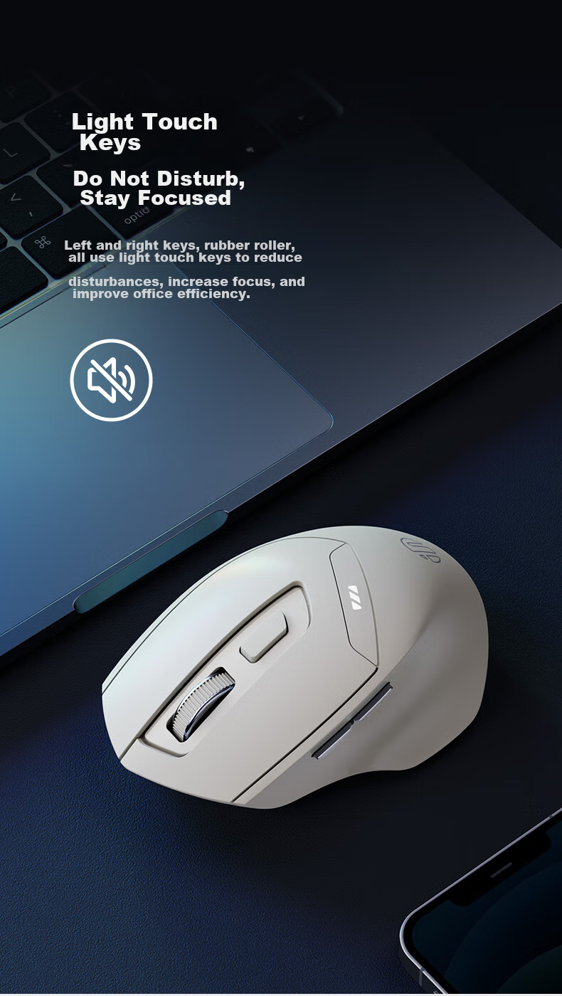 INPHIC DR01 Wireless Gaming Mouse Wired Bluetooth Tri-mode Office Mouse Right-handed Hardware Macro Desktop Laptop 2.4G Portable 12800DPI V2 Black 8