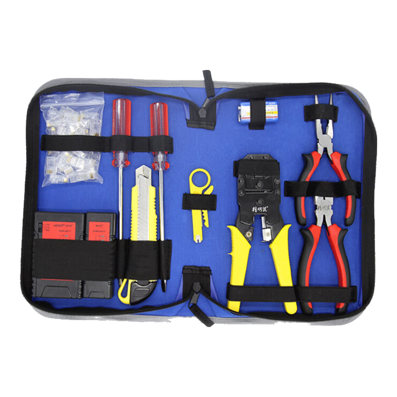 Jingmingshu NF-1304 Crystal Head, Cable Tester Kit, Network Tool Set, Network Cable Crimping Tool And Tester, Wire Stripper, Crystal Head Network Pack