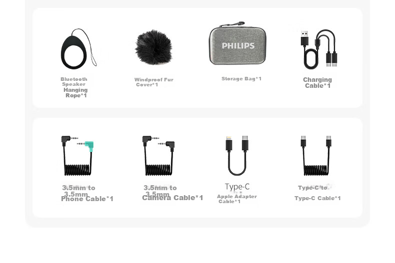 PHILIPS Clip-on Mini Wireless Amplifier Teacher Microphone Bluetooth Speaker 3552G1 Long Battery Life 25