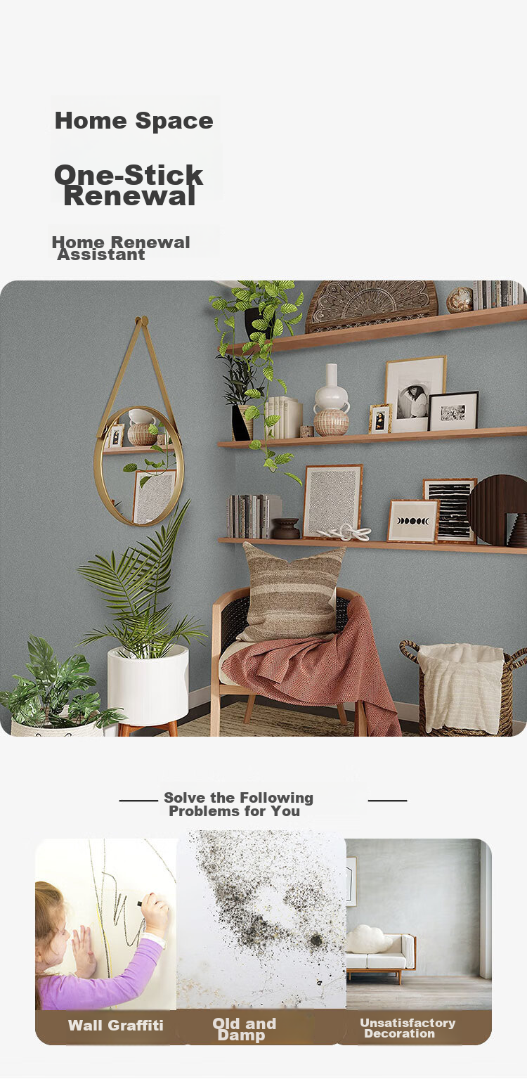 Qinghua White Wall Self-Adhesive Wallpaper, Bedroom Cover-Up Sticker, Aluminum-Coated Waterproof And Moisture-Proof Dormitory Color-Changing Wallpaper, 0.4*10 Meters 5
