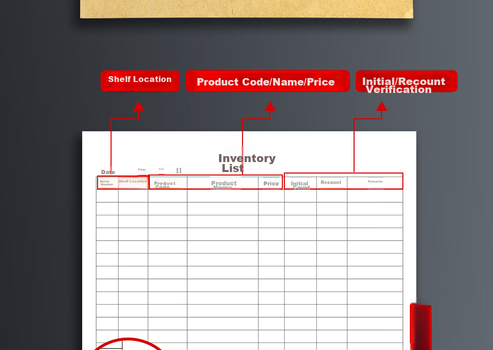 Jiaranheng 3-Pack A4 Large Inventory List, Stock Detail Register, Product Inbound/outbound Statistics Sheet, Sales And Purchase Record Book, Warehouse Inbound/outbound Record Book, Monthly Report 4