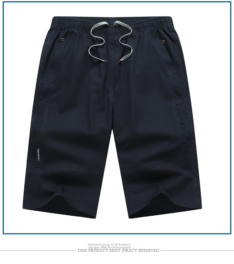 RED DRAGONFLY Men's Summer Pure Cotton Workwear Comfortable and Breathable Seven-Point Sports Shorts Black 4XL 12