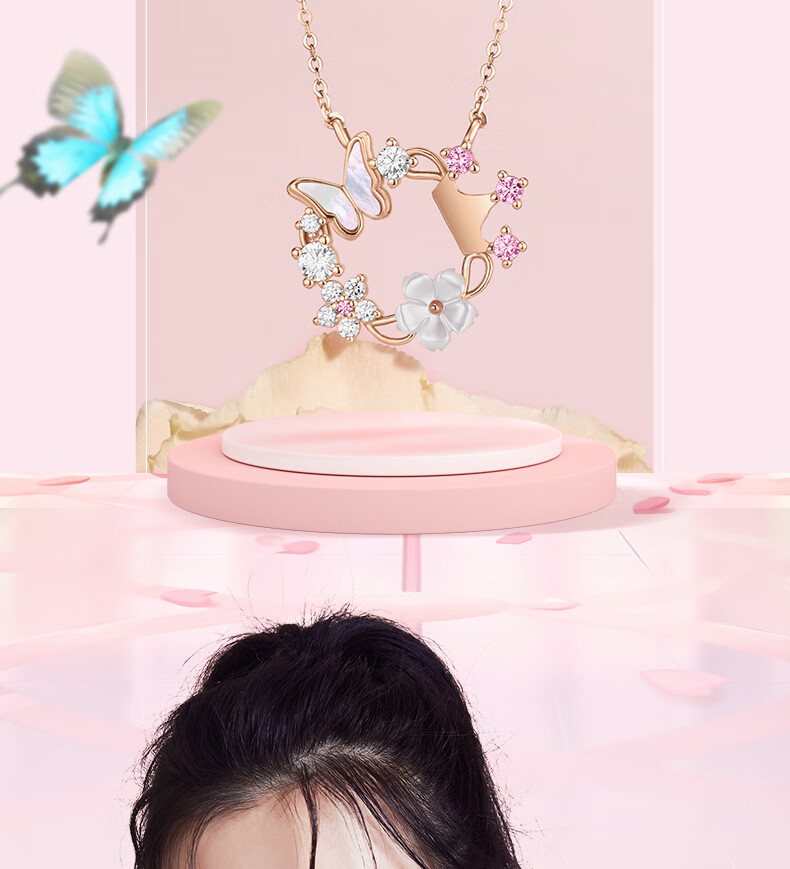 Disney Butterfly Promise Silver Necklace for Women, Runaway Princess Butterfly Necklace, Elegant Birthday Gift for Girlfriend 4