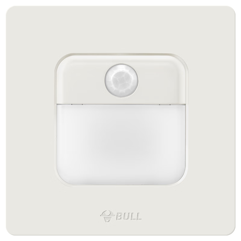 BULL G12 Creamy Skin Texture Human Sensor Footlight 86-Type Concealed Panel G12D123 Cream Velvet Brown