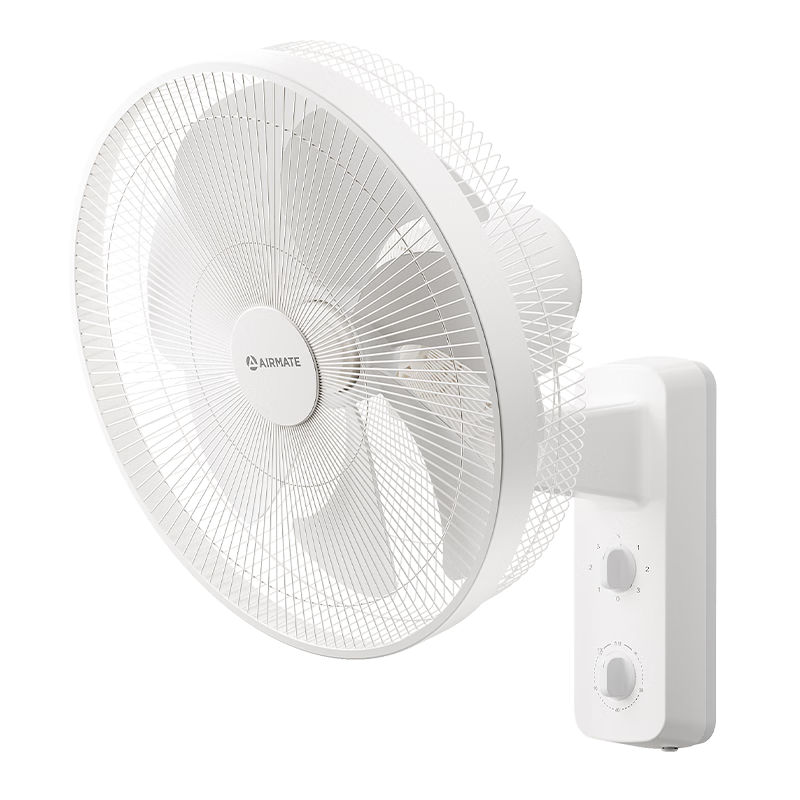 AIRMATE Commercial Wall Fan, Wall-Mounted Oscillating Fan, Home Use, 7-Blade Timer Wall Fan for Restaurant, Dormitory, Canteen, Industrial Engineering FW3547T2