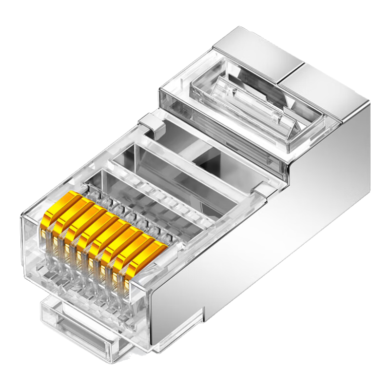 SAMZHE Cat5e Network Shielded RJ45 Connectors, Cat5e Rj45 Network Crystal Head, 8P8C Computer Network Cable Connector, Cat5e Crystal Head, 30 Pieces, SJ-5530