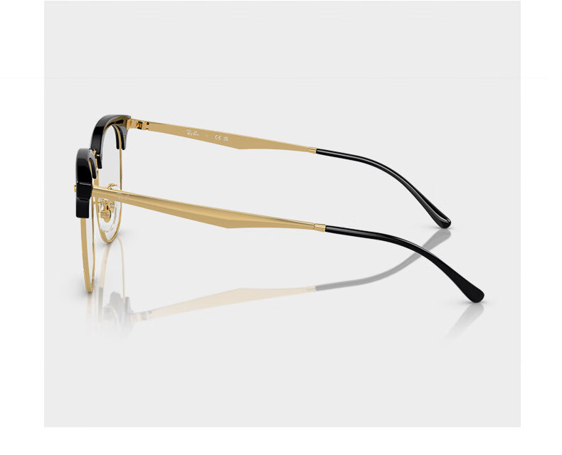 RayBan Optical Frame, Square Black Frame, Semi-Rimless Myopia Glasses Frame, 0RX7318D 8326 Gift 12