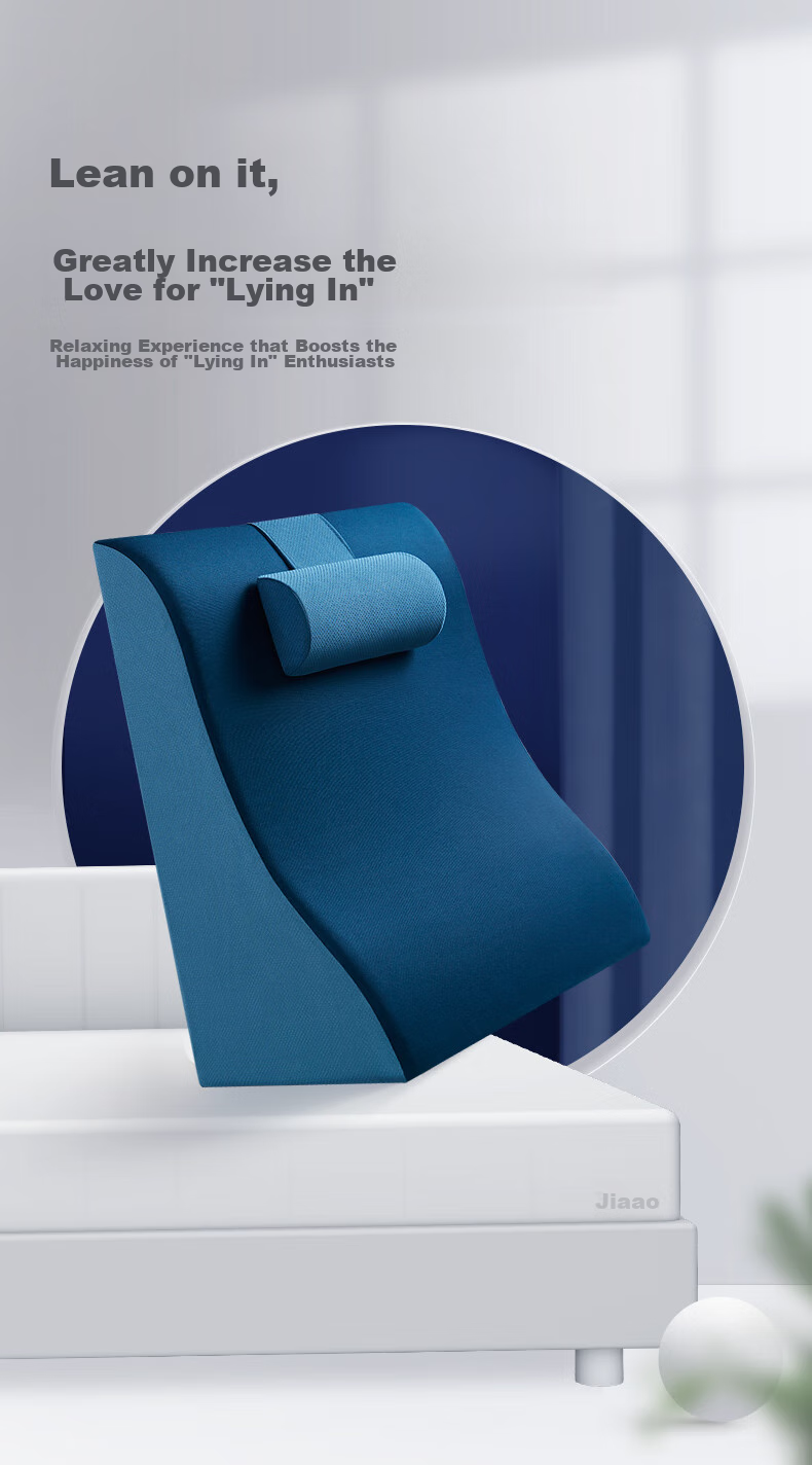 JAGO Bed Headboard Cushion, Large Lumbar Support Pillow, Memory Foam Sofa Cushion, Throw Pillow, Tatami Soft Pack Triangle Pad 3