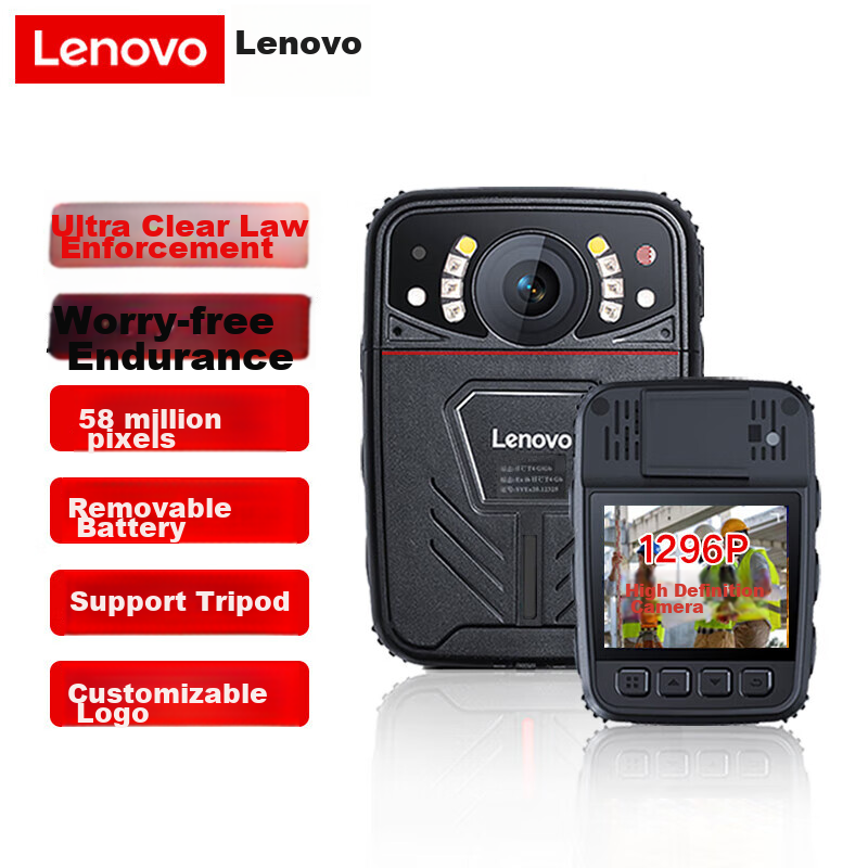 Lenovo Body-Worn Camera with Explosion-Proof Design, High-Definition Infrared Night Vision Camera, Portable Mini Video Evidence Recorder DSJ-1W 32GB