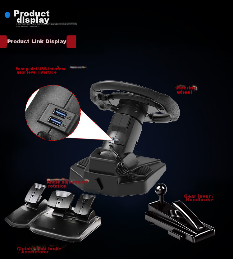 Keten D1 1080° Racing Wheel Game Steering Wheel Simulator Force Feedback Compatible with PC, Console, Euro Truck Simulator 2, and Chinese Touring 24