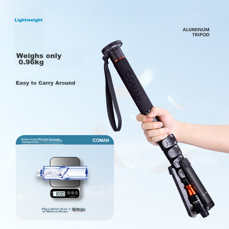 COMAN Carbon Fiber Tripod for DSLR Cameras, Professional Camera Tripod with Hydraulic Damping Ball Head, Photography Tripod KX3535