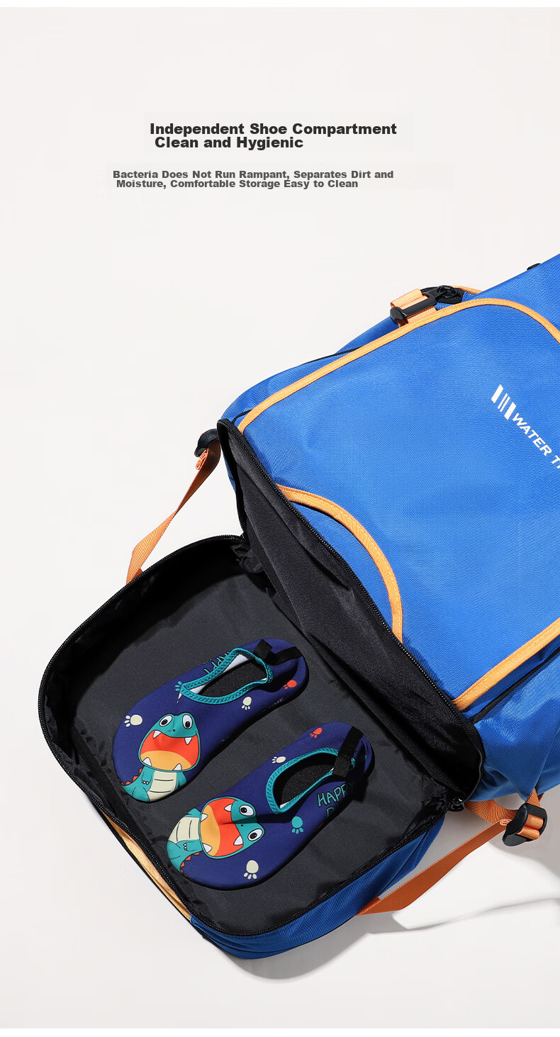 WATERTIME / Shuichuan Swimming Bag with Dry And Wet Separation, Diving And Snorkeling Backpack for Men And Women, Beach Storage Bag, Blue 2