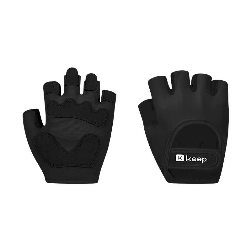 Keep Skin-Friendly Breathable Fitness Gloves, Non-Slip Pull-Up Barbell Exercise Equipment Dumbbell Cycling Gloves, Black M