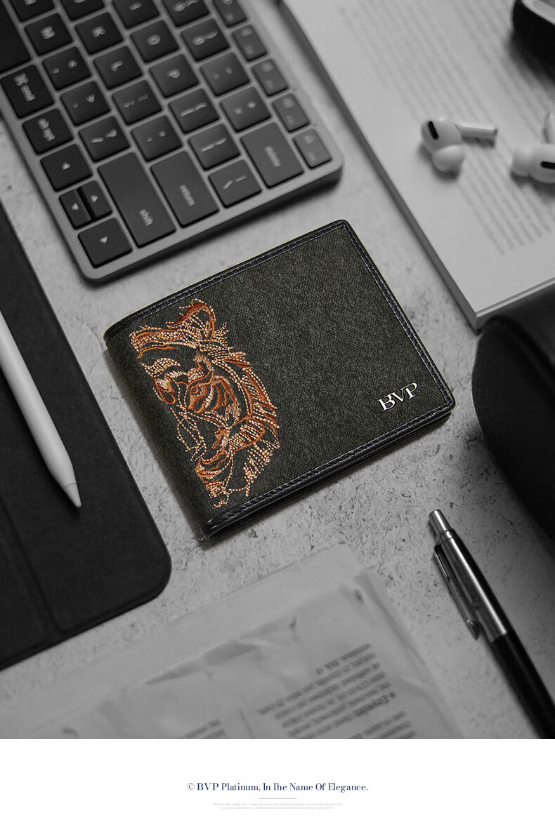 BVP Wallet for Men, Short Style, Multifunctional Leather Purse, Multiple Card Slots, Large Capacity Cowhide Coin Purse, Birthday Gift 6