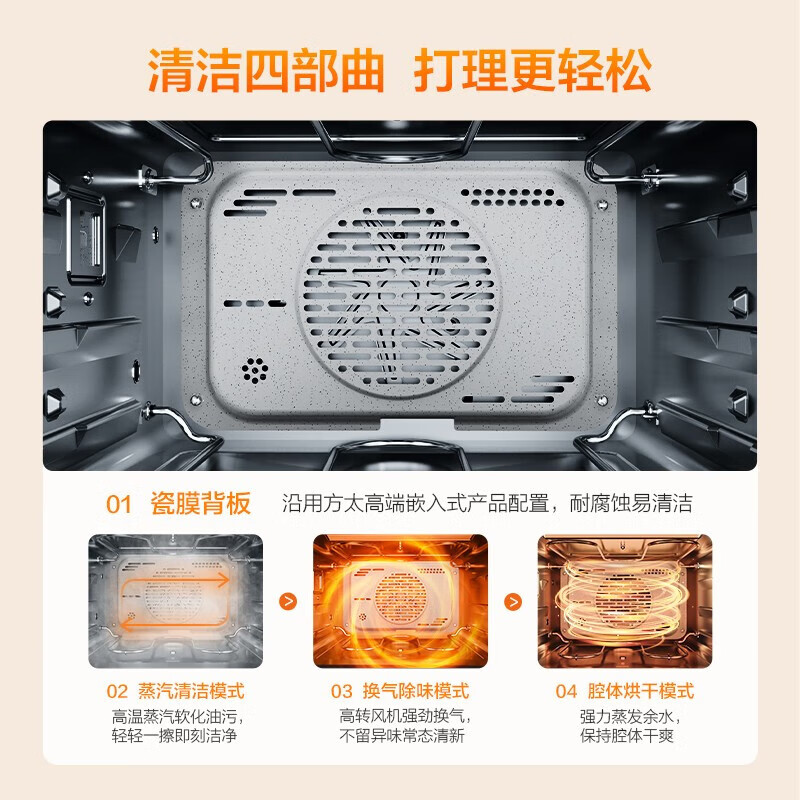 方太台式蒸烤箱一体家用多功能一体空气炸锅蒸烤烘上下独立控温小方盒 YZK32-01-A1.i-32升