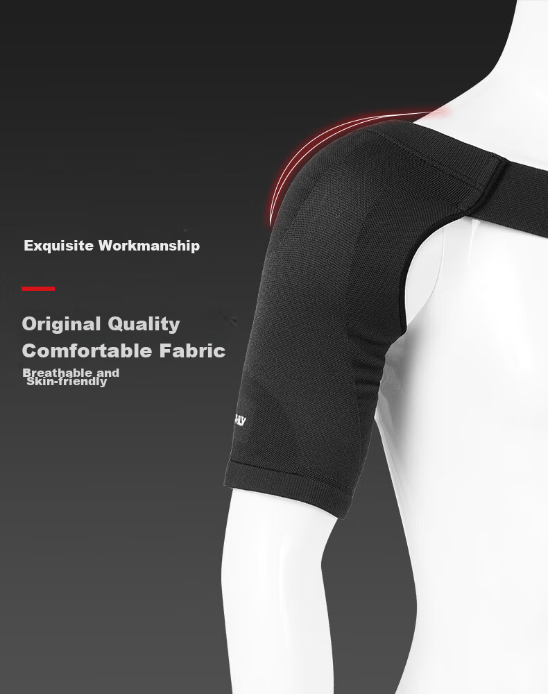 D&M Japanese Imported Shoulder Support for Sports And Fitness, Breathable Compression Shoulder Guard for Men And Women, Black Protective Sleeve 12