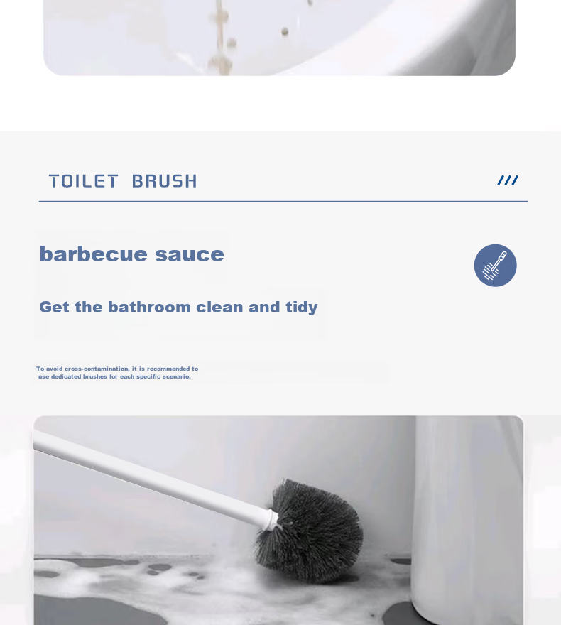 Jiapinhui Toilet Brush with Base, Cleaning Brush, Bathroom Toilet Cleaning Brush, Long-Handled Spherical Brush Set ZX-1587 13