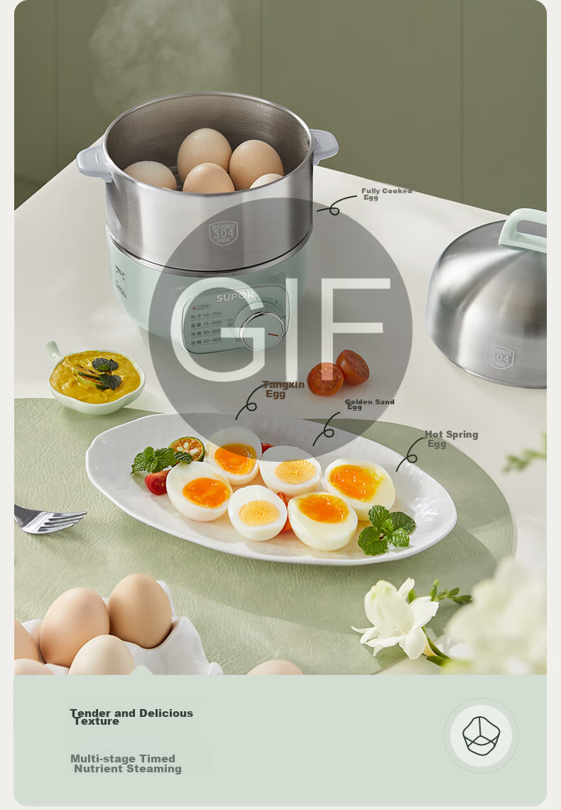 SUPOR Egg Cooker, Small Electric Steamer, Multifunctional Household Non-Coated Stainless Steel Egg Steamer, Egg Cooking Wonder, Can Be Timed And Auto Shut-Off, Z16YK858 Randomly Shipped 5