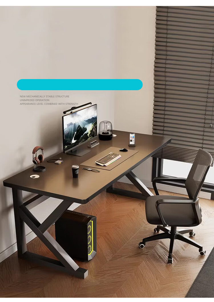 Huakaizhixing Computer Desk, Desktop Home Gaming Simple Desk, Office Desk, Study Table, Game Table BGZ723, 1 Meter Black 3