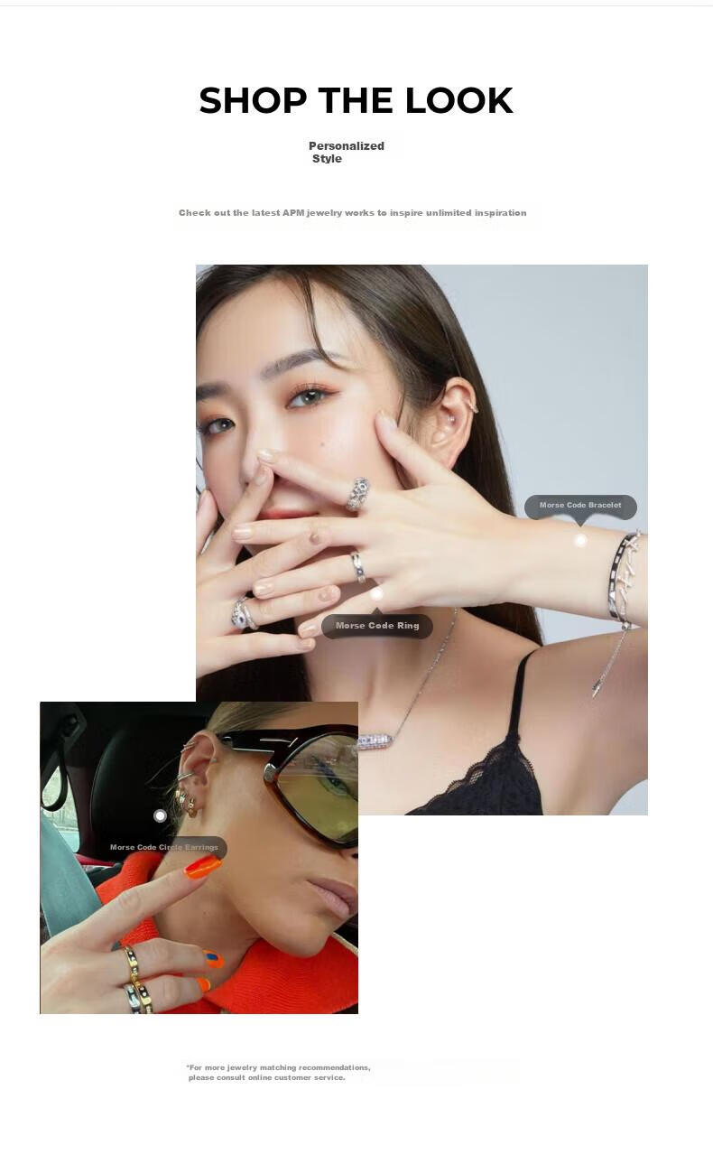 APM Monaco [Zhou Yiran's Style] LOVE Morse Code Ring, Couple Rings, Gift for Girlfriend Or Boyfriend, Birthday Present 9
