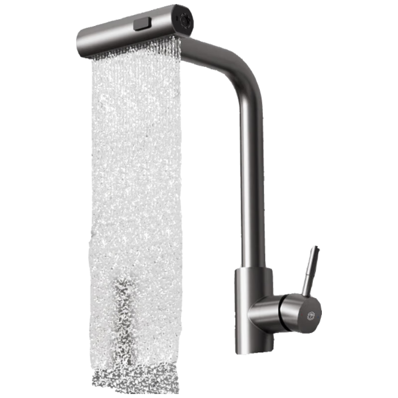 JD Jingzao Kitchen Faucet Cold and Hot Pull-Out 3-Function 304 Stainless Steel Waterfall Sink Faucet