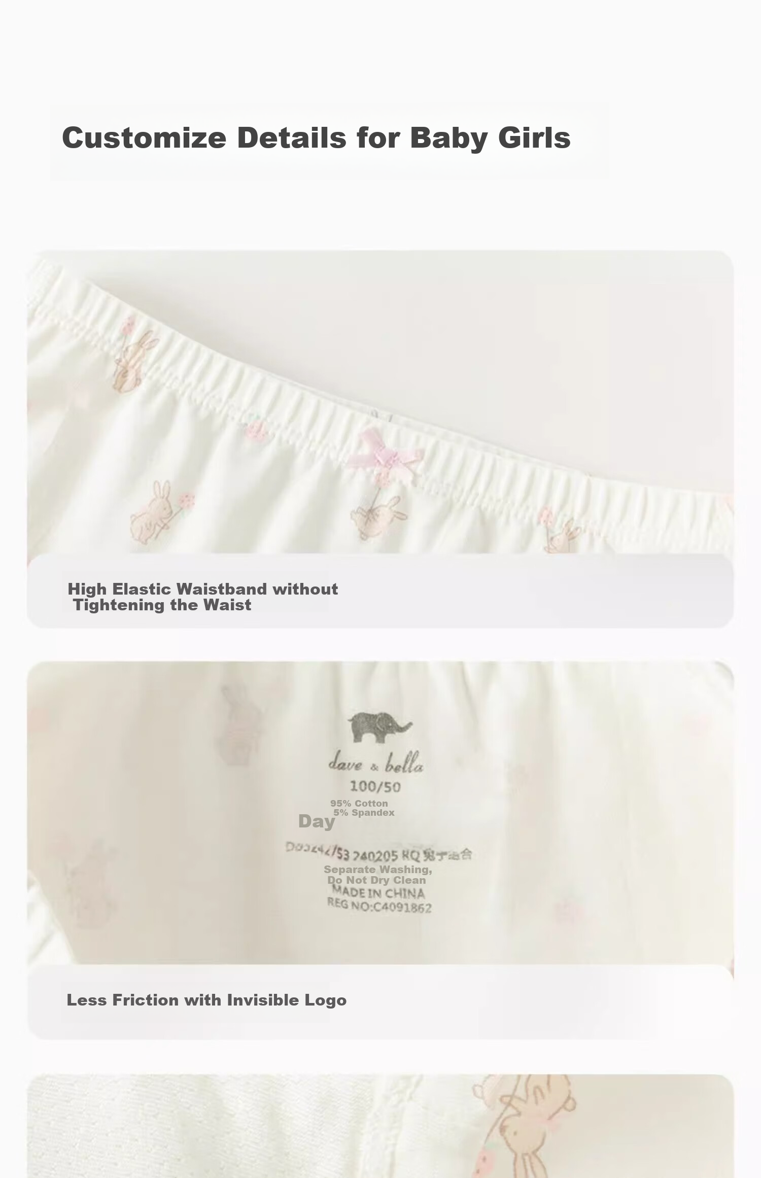 DAVE & BELLA [Two-Pack] Children's Underwear, Baby Boxer Briefs for Girls, Boy Shorts, Comfortable Fit without Pinching 8
