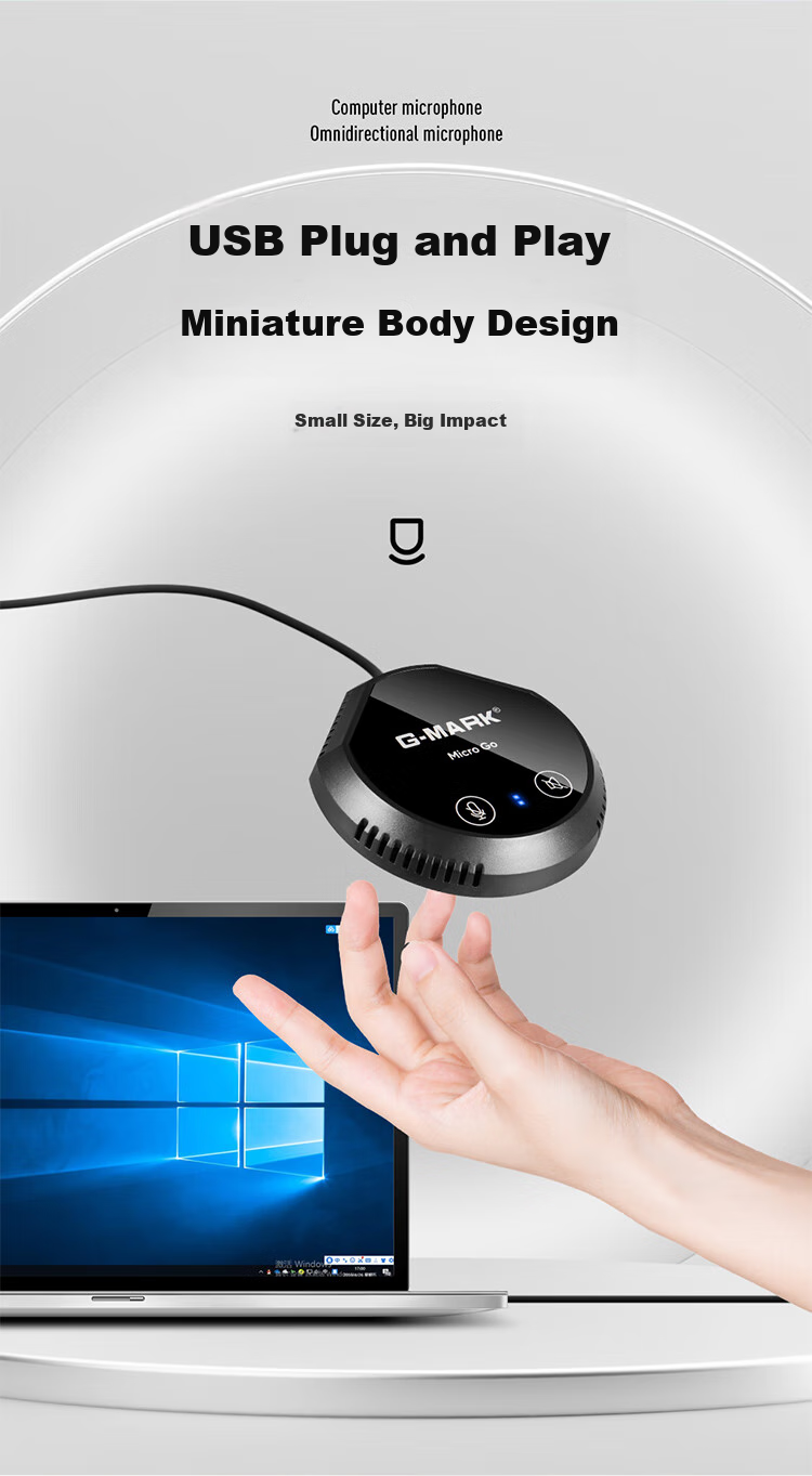 G-MARK USB Computer Laptop Speaker with Microphone for Recording, Bluetooth Gaming Desktop Omnidirectional Microphone Network Speaker All-In Small Steel Cannon High Volume 7