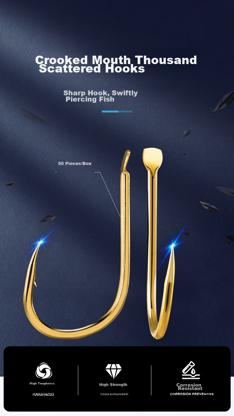 Beimingyu Hook with Barbs, Loose Pack for Crucian Carp And Carp Fishing, Tianzhan Thousand Hook with Barbs, Size 2 1