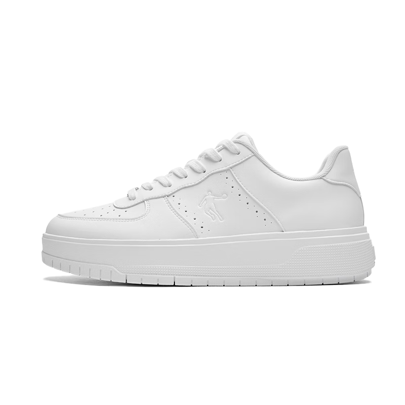 QIAODAN Five-Centimeter Men's Sneakers, Low-Top White Shoes, Trendy Versatile Thick-Soled Height-Increasing Casual Sports Shoes
