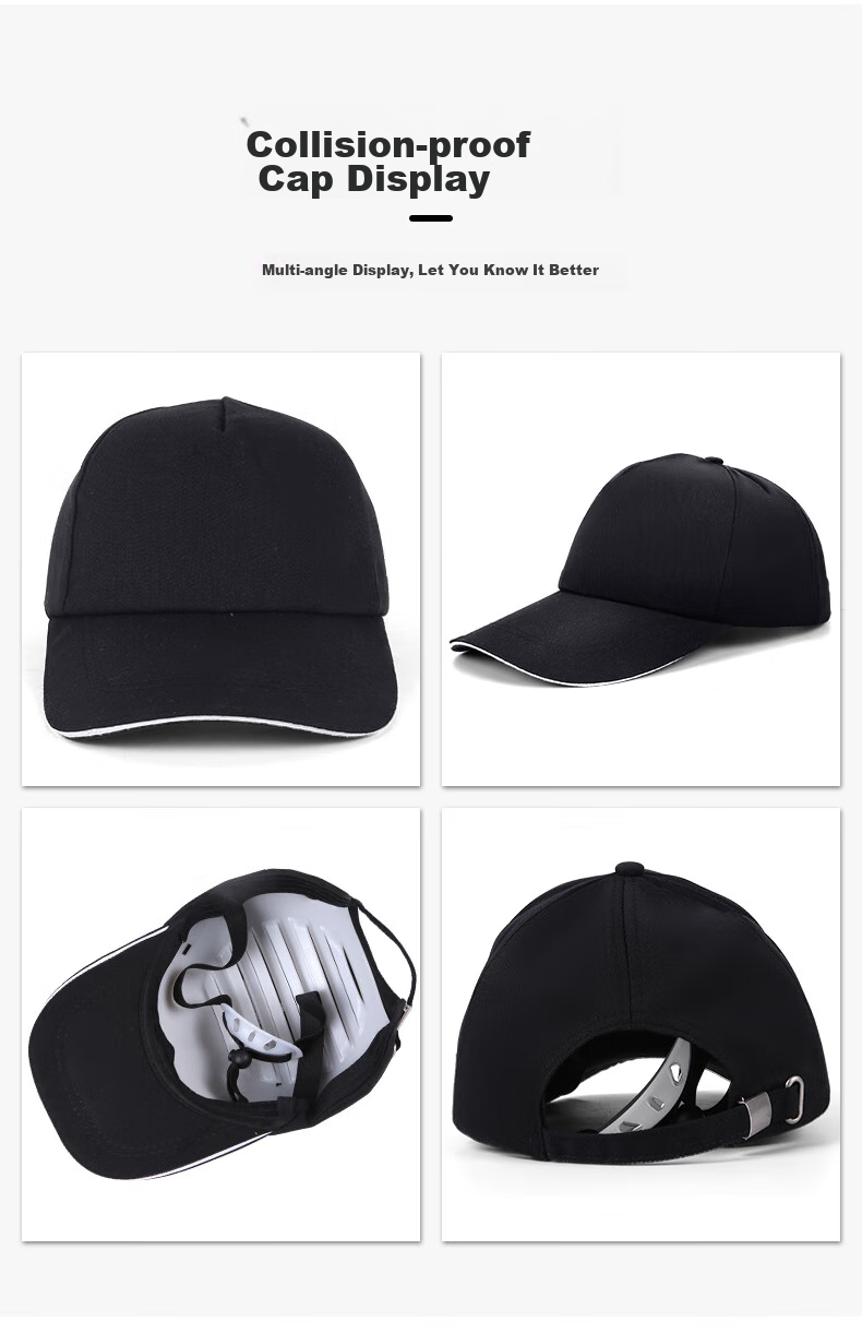 SHOUDUN Lightweight Work Cap, Factory Workshop Visor Cap Breathable Baseball Safety Hat, Navy Blue Fashion Style - Jingcang, 58-62cm Brim Circumference 16