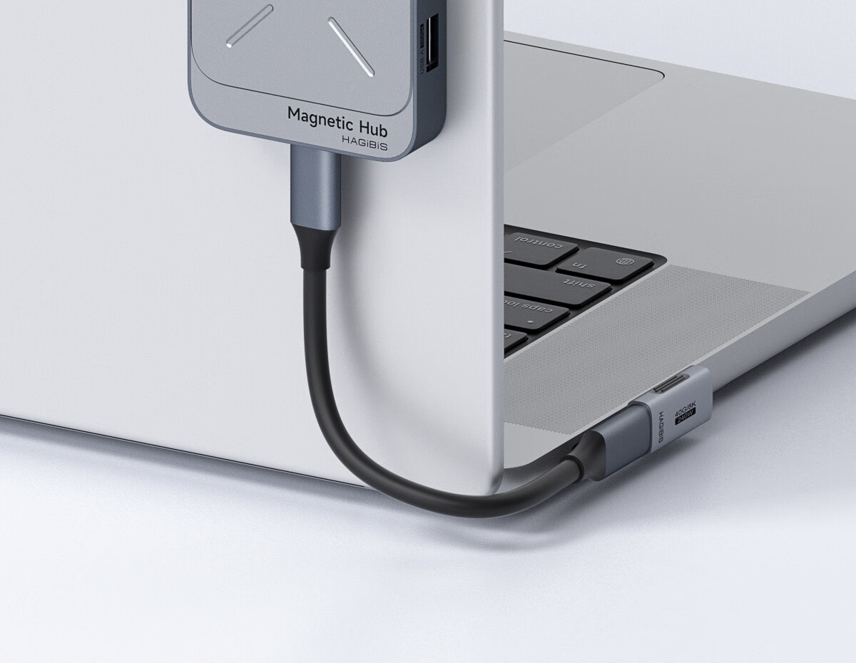 Haibeisi Magnetic Type-C Docking Station USB Multi-Port Hub Gigabit Ethernet Adapter TF/SD 4.0 Card Reader for Apple iPhone MacBook Laptop 2