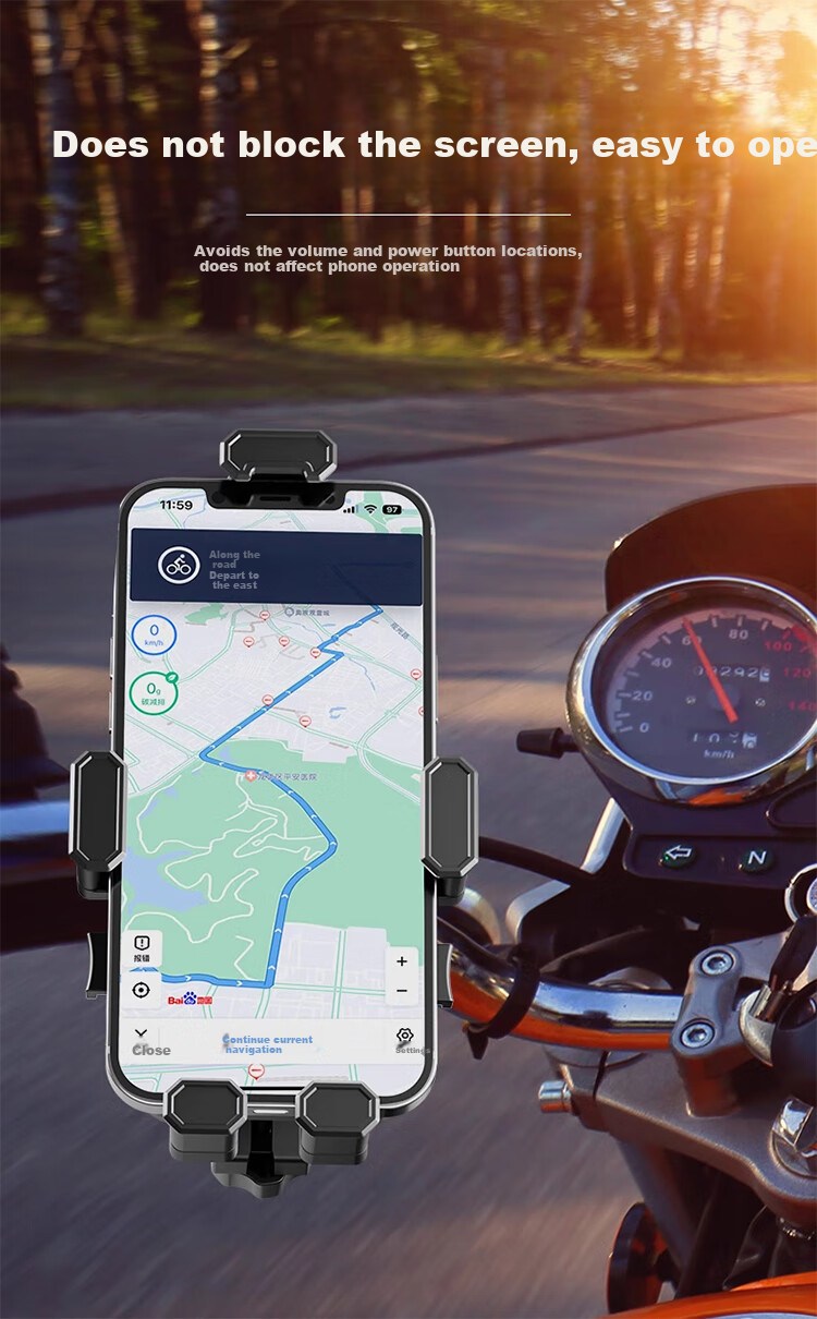 BZBC Bicycle Phone Mount for Electric Bike, Motorcycle, Food Delivery Riders, Couriers, Bicycles, Navigation Phone Holder Universal Equipment Handlebar Style 7